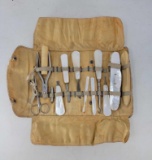 Cased Manicure Set- Mother of Pearl Type Handles