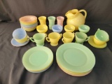 Pastel Glass Water and Luncheon Set