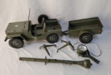 G.I. Joe Jeep and Trailer with Accessories - See Pictures for Condition