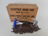 Louis Marx and Co Electric Hand Car with Box