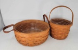 2 Longaberger Baskets- 1993 Darning with Protector, 1993 Basket and 1 Extra Protector