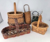 Baskets Lot- 5 in Various Sizes and Shapes