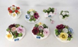 4 Porcelain Candle Holders and 3 Other Flower Arrangements