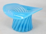 Art Glass Blue Swirl Hat