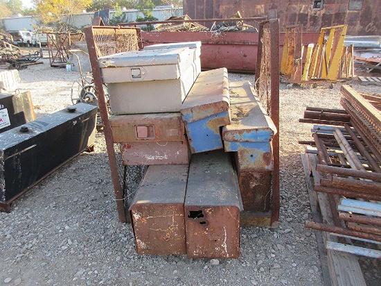 Rack of Metal Tool Boxes
