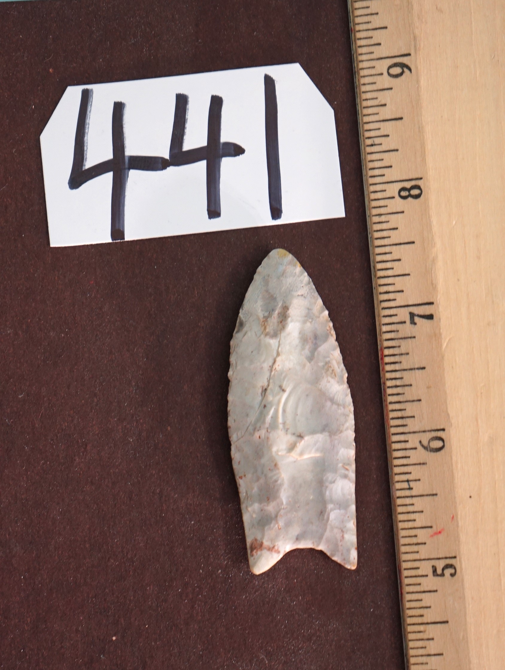 Rare Authentic Paleo 4 1/4 Clovis Point Indian