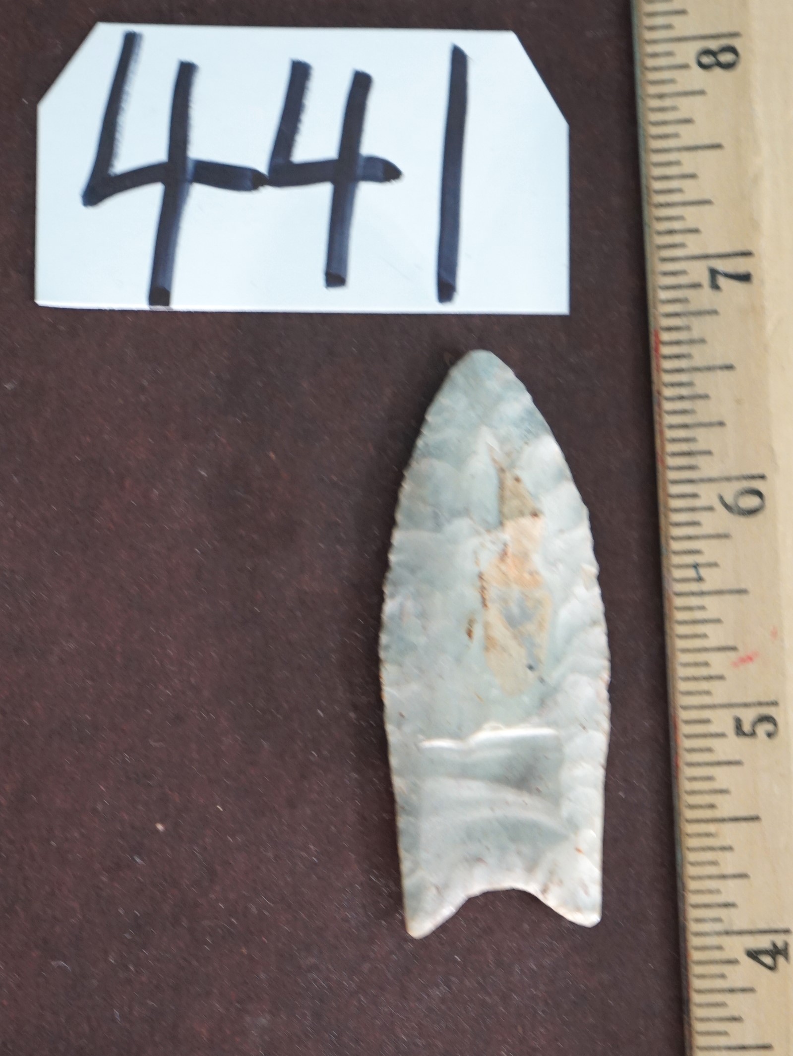 Rare Authentic Paleo 4 1/4 Clovis Point Indian
