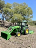 John Deere 5055E Cab Tractor and loader w/ MX7 Shredder Franklin TX