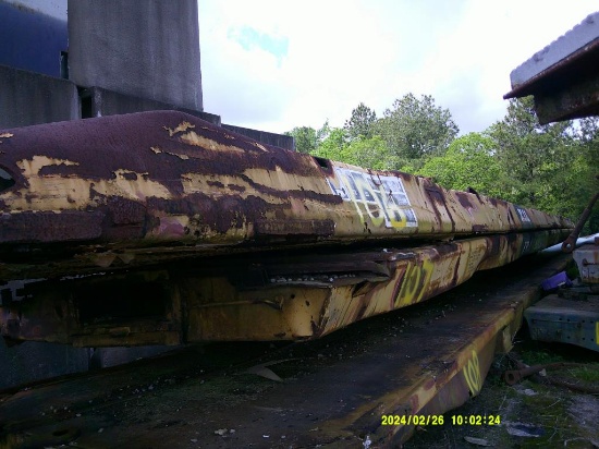 Yellow  flat car 9 ft wide X 83 ft long solid