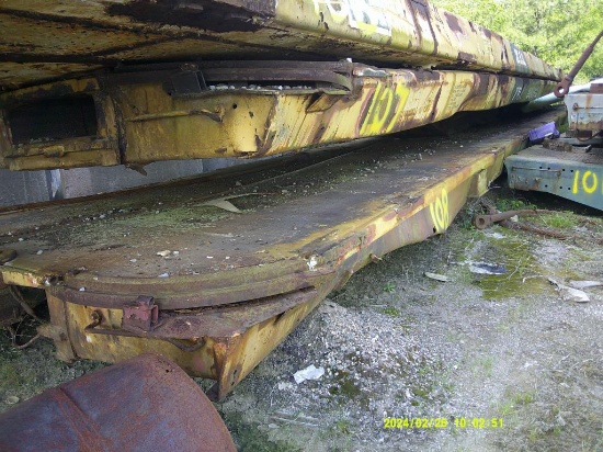 Yellow  flat car 9 ft wide X 88 ft long solid