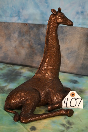 Beautiful Laying Giraffe Bronze