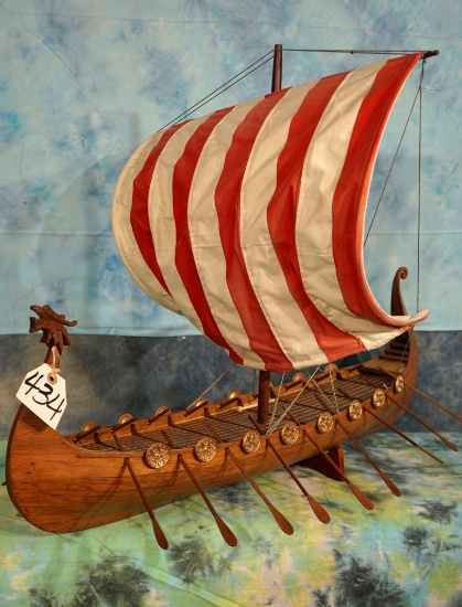 Cool Antique Wooden Model of Viking Ship