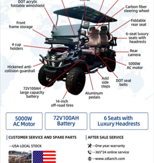 SDLGC100 Golf Cart- Black Franklin TX
