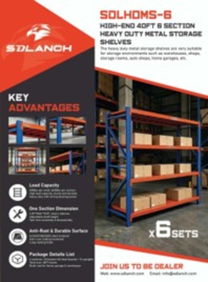 SDLHDMS-6 Metal Storage Shelves Franklin TX