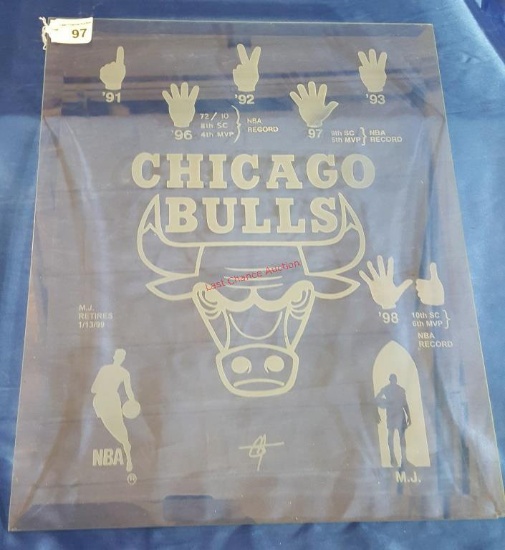 Chicago Bulls Etched Glass