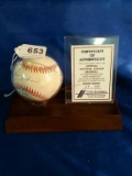 Kerry Wood Autographed Baseball With Stand