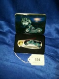 Blue Flame Fatboy Pocket Knife With Tin