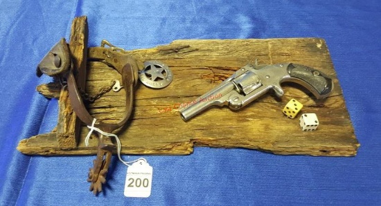 Old West Wall Hanger On Barn Wood