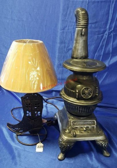 Cowboy Boot Lamp & Wood Stove Replica