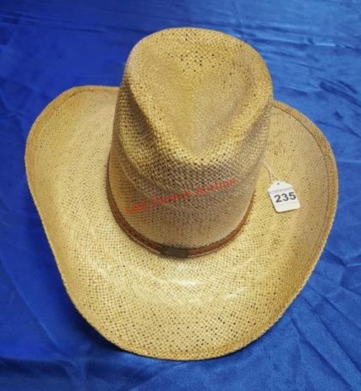 Texas Style High Crown Straw Cowboy Hat (Size 7 1/8)