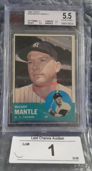 Mickey Mantle 1963 Topps #200 BVG 5.5