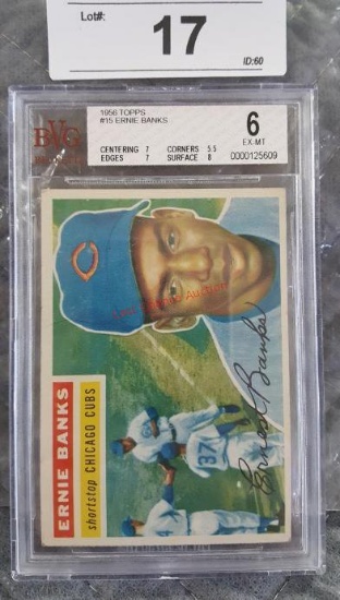 Ernie Banks 1956 Topps #15 BVG 6