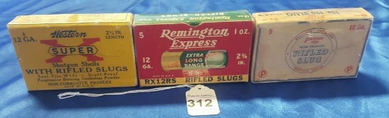 Remington, Peters, & Western (Pristine Condition)12ga Rifled Slug