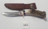 Deer Horn Hunting Knife & Sheath