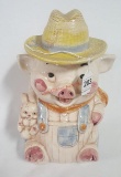 Farmer Pig Cookie Jar