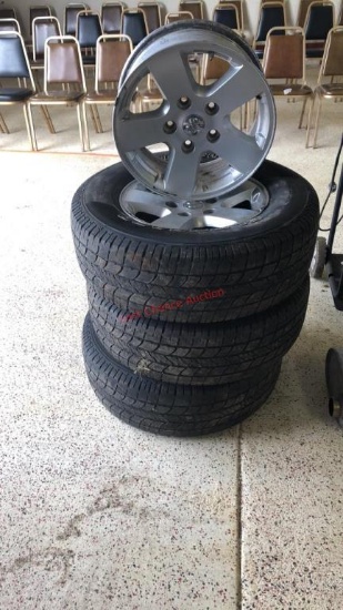 Set of 3 Tires and 4 Rims