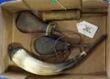 Collection of Vintage Powder Horns