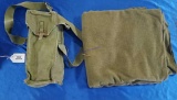 Army Wool Blanket and Field Radio Bag