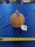 Longaberger Pottery Milk Glass Pumpkin Dish