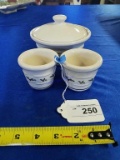 Longaberger Pottery Votive Cups and Sm Dish