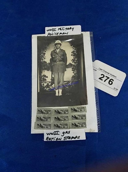 WWII Military Photo & Ration Stamps