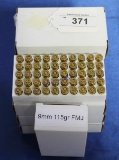 8-Boxes of 50ct 9mm 115gr
