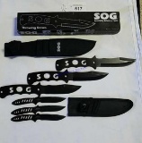 SOG Small and Large set Throwing Knives NEW