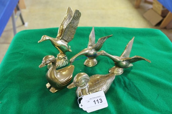 5-Brass Waterfowl Figures one money