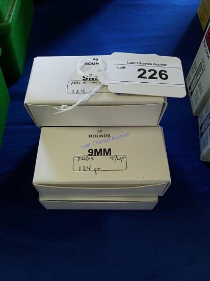 5-Boxes of 50ct 9mm Luger