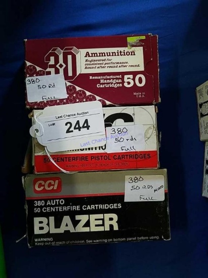 3-Boxes of 50ct  .380