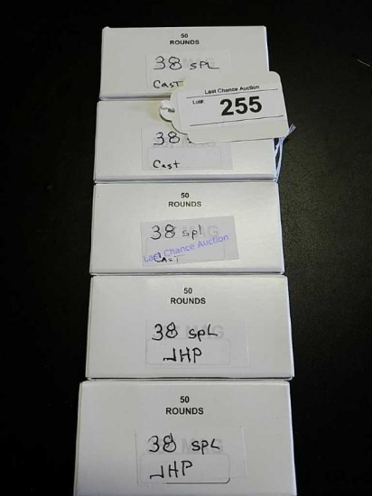 5-50ct Boxes of .38 Spec Cast Lead