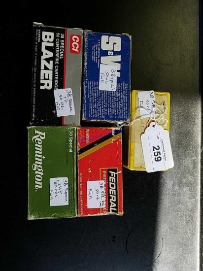 5-50ct Boxes of .38 Spec