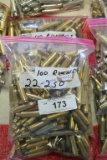 3-Bags of 100ct .22-250 Brass