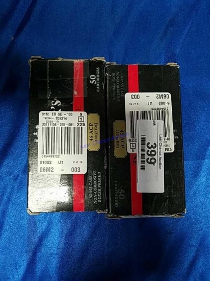 2-50ct Boxes of Herters .45Auto