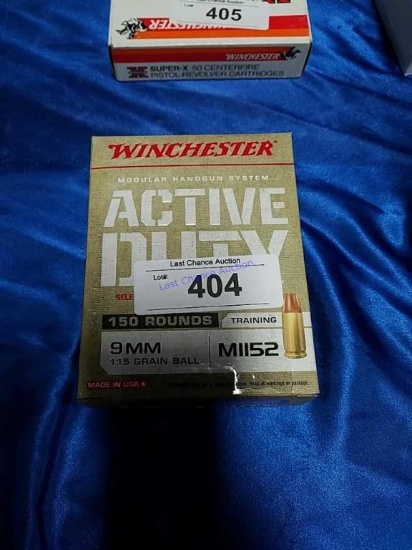 1-150ct Winchester Active Duty 9mm Luger