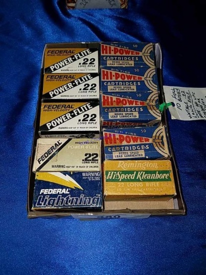 10-boxes of Vintage .22 lr.  No UPC