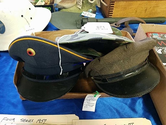 3 Vintage Military hats