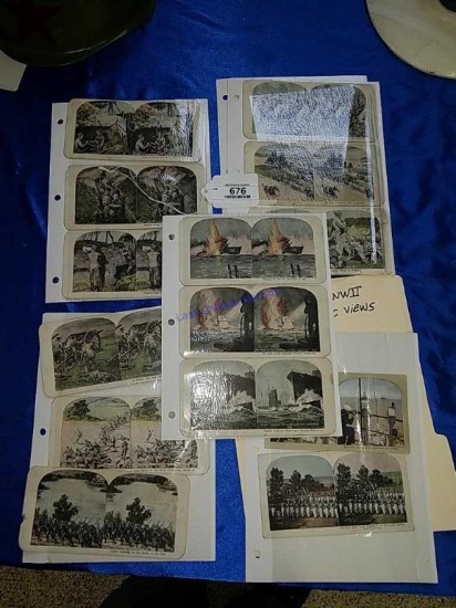14 WW1 and 2 Stereoptic Cards