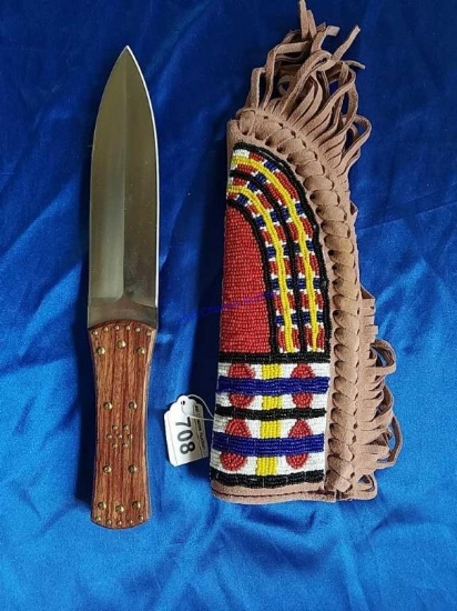 2 sided Blade in Beaded Sheath