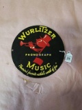Porcelain Wurlitzer Phonograph Sign